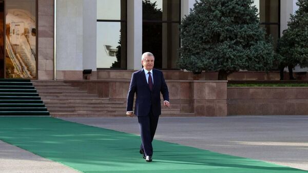 Президент Узбекистана Шавкат Мирзиеев перед полетом в Самарканд