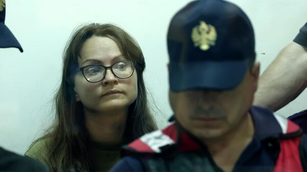 Светлана Тимофеева во время судебного заседания в Эльбасане, Албания