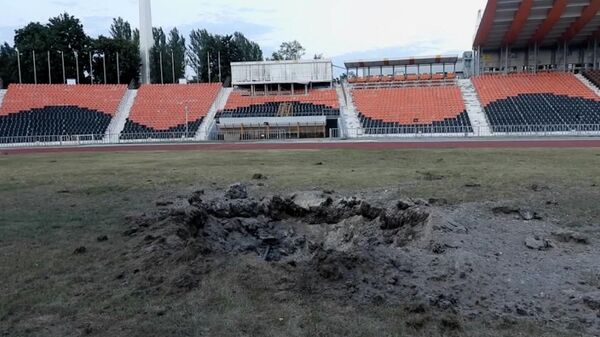 Спортивный комплекс Олимпийский в Донецке после ударов ВСУ