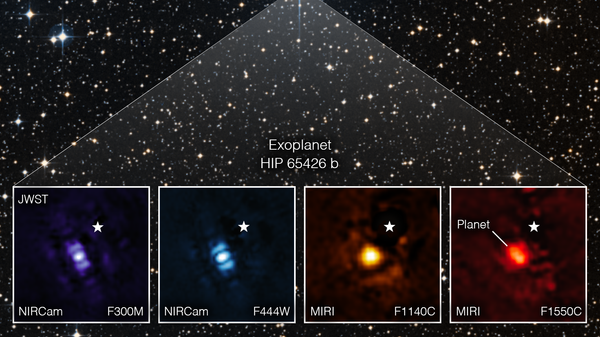 Снимок экзопланеты HIP 65426 b, сделанный телескопом Джеймс Уэбб