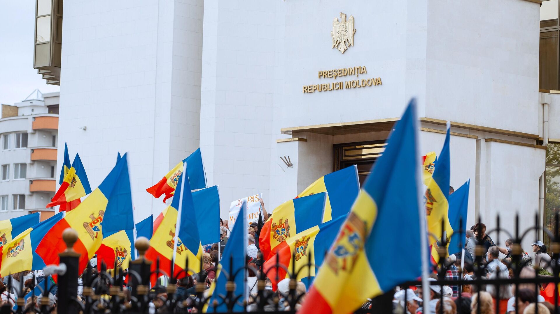 Протестующие перед зданием администрации президента Молдавии в Кишиневе - РИА Новости, 1920, 28.08.2023