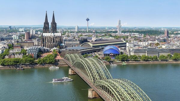 Вид на центр города Кельн, Германия