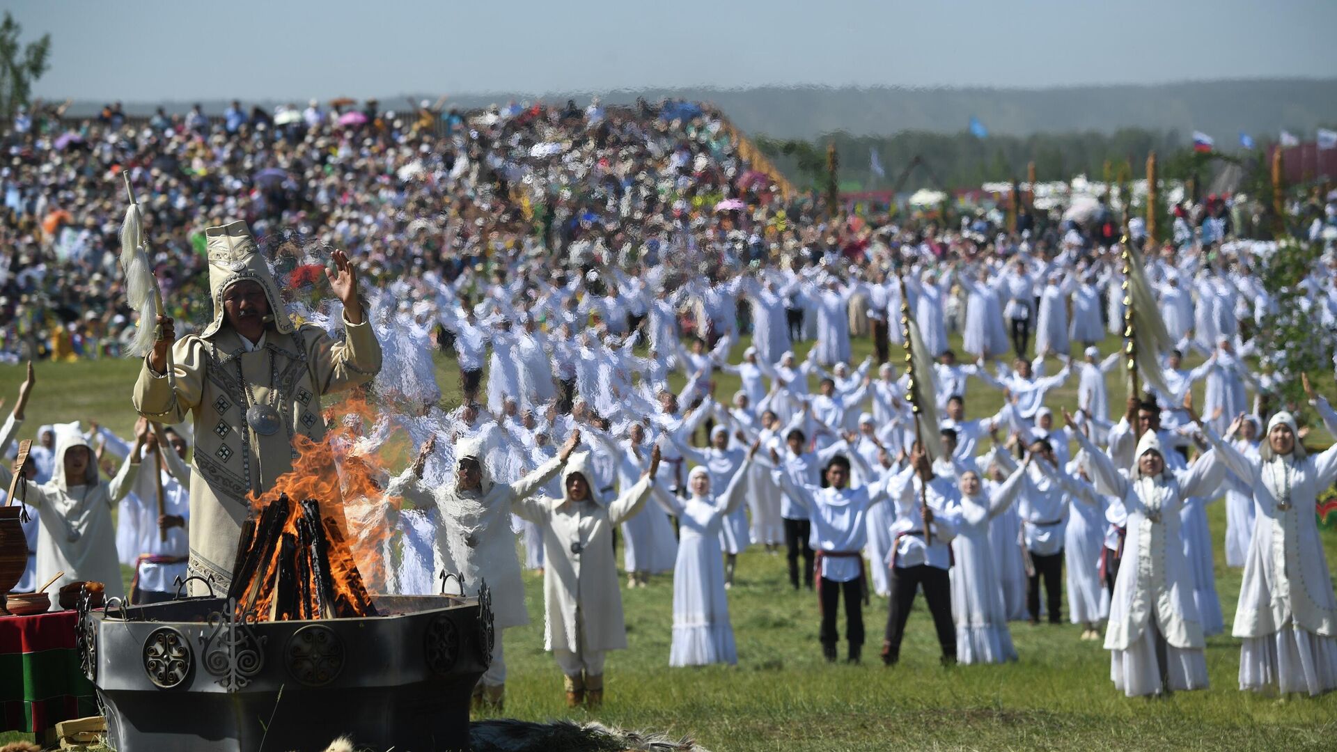 Празднование традиционного якутского праздника Ысыах Туймаады в местности Ус Хатын недалеко от Якутска - РИА Новости, 1920, 21.06.2023