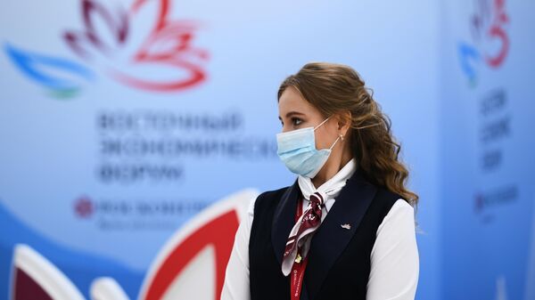 Girl at the Eastern Economic Forum in Vladivostok