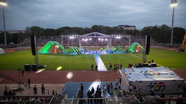Торжественное мероприятие в честь 100-летия Карачаево-Черкесии на стадионе Нарт