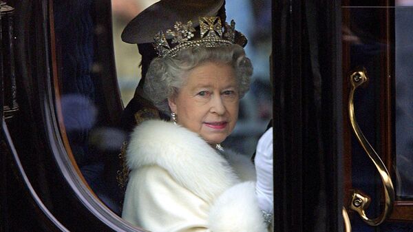 Queen  Elizabeth in a car, London