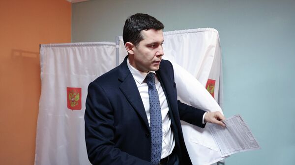 Governor of the Kaliningrad Region Anton Alikhanov voted at a ballot box in Kaliningrad