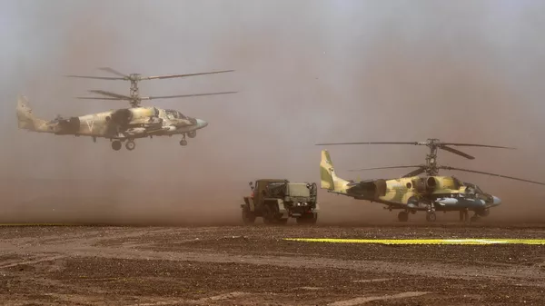 Ударные вертолеты Ка-52 ВКС России