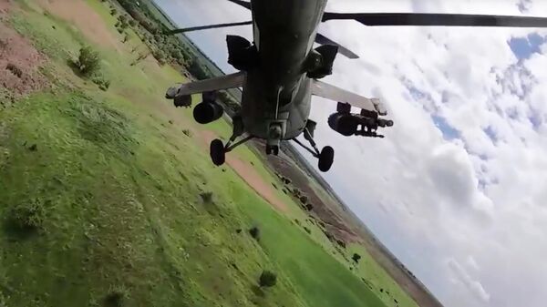 Боевая работа экипажа ударного вертолета Ми-35