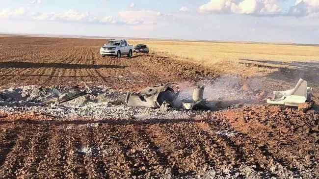 На месте падения неизвестного летательного аппарата в Ставропольском крае