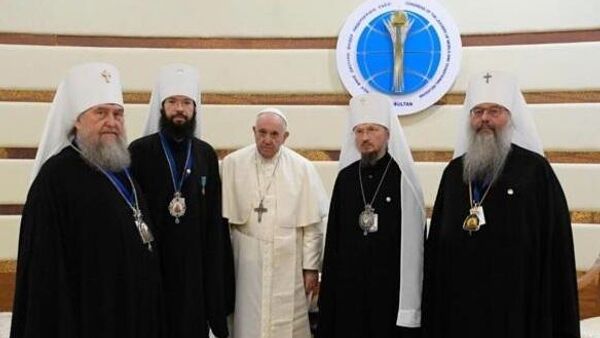 Встреча делегации Московского Патриархата с Папой Римским Франциском в столице Казахстана Нур-Султане