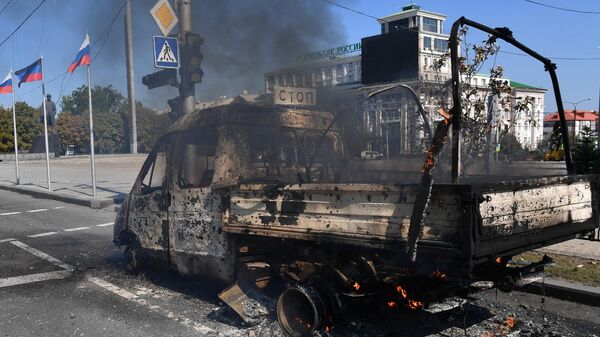 Обстрел центральной части города Донецка со стороны вооруженных сил Украины