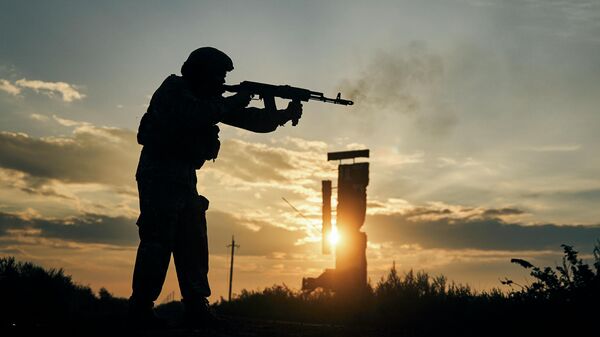Украинский солдат недалеко от Изюма, Харьковская область, Украина