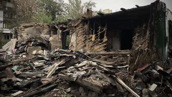 Разрушенный дом в Ясиноватой