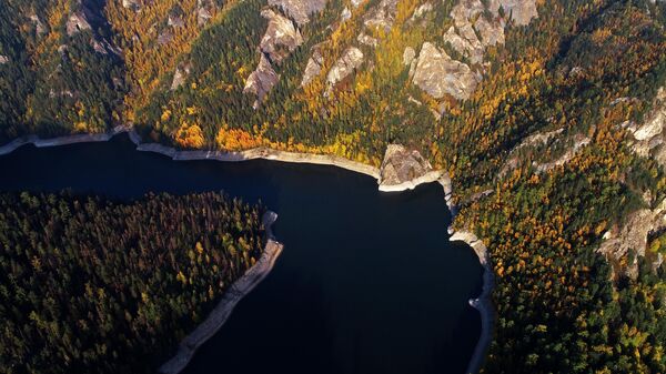 Осень в тайге на берегах Красноярского водохранилища