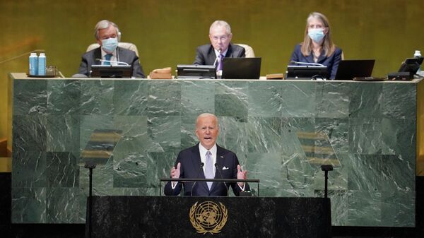 Президент США Джо Байден выступает на 77-й сессии Генеральной Ассамблеи ООН