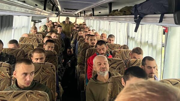 Российские военнослужащие, освобожденные из плена при обмене с украинской стороной