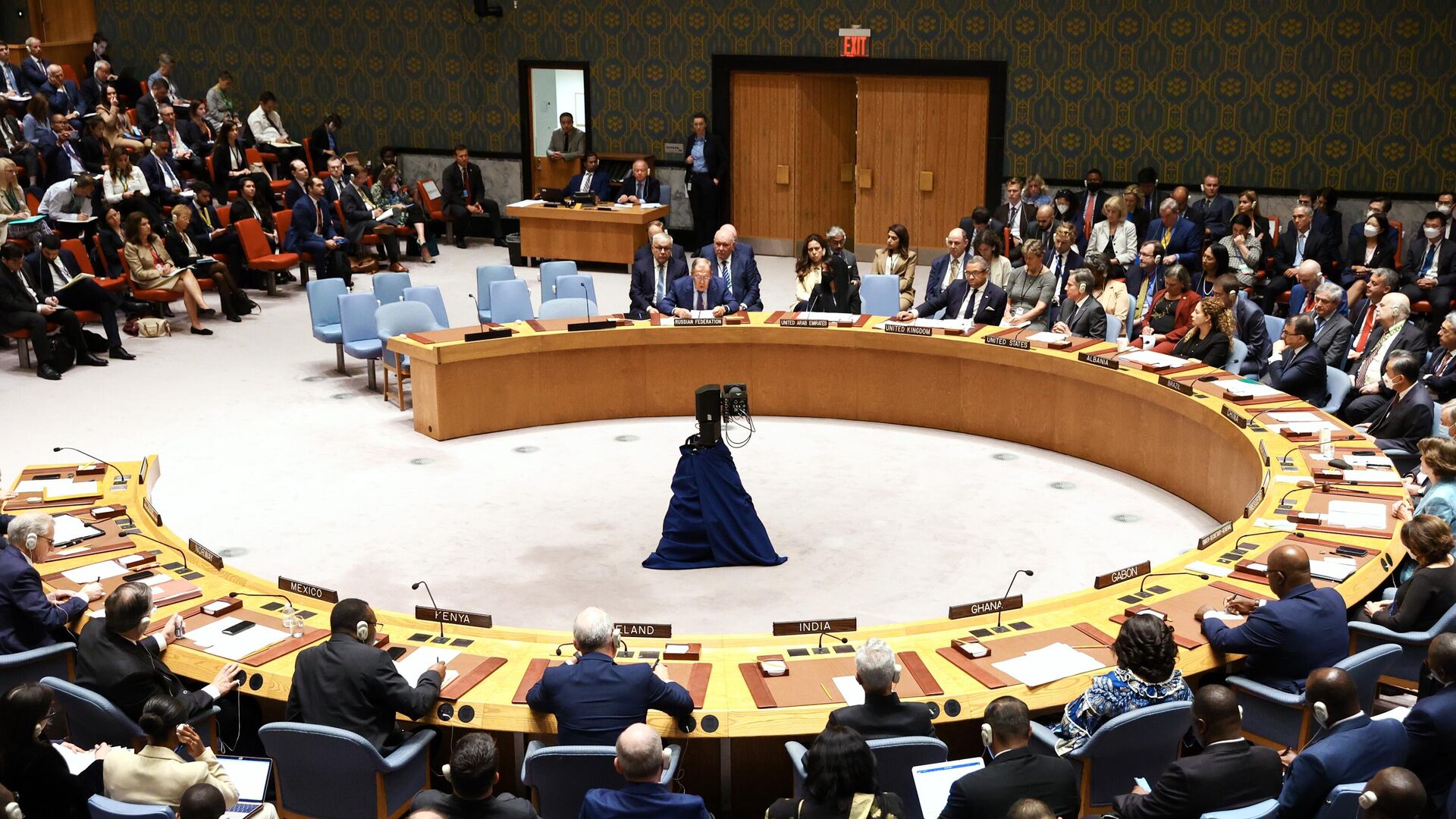 Министр иностранных дел РФ Сергей Лавров выступает на заседании Совета Безопасности ООН в Нью-Йорке - РИА Новости, 1920, 06.10.2023