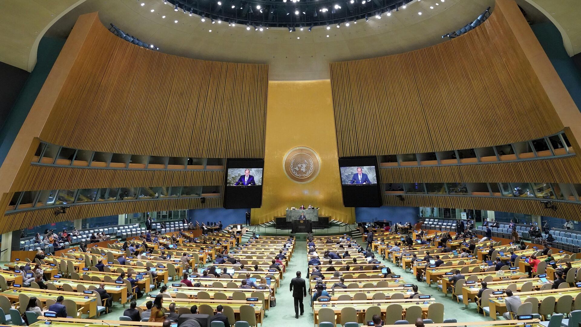 Министр иностранных дел России Сергей Лавров выступает на 77-й сессии Генеральной Ассамблеи ООН - РИА Новости, 1920, 25.09.2022