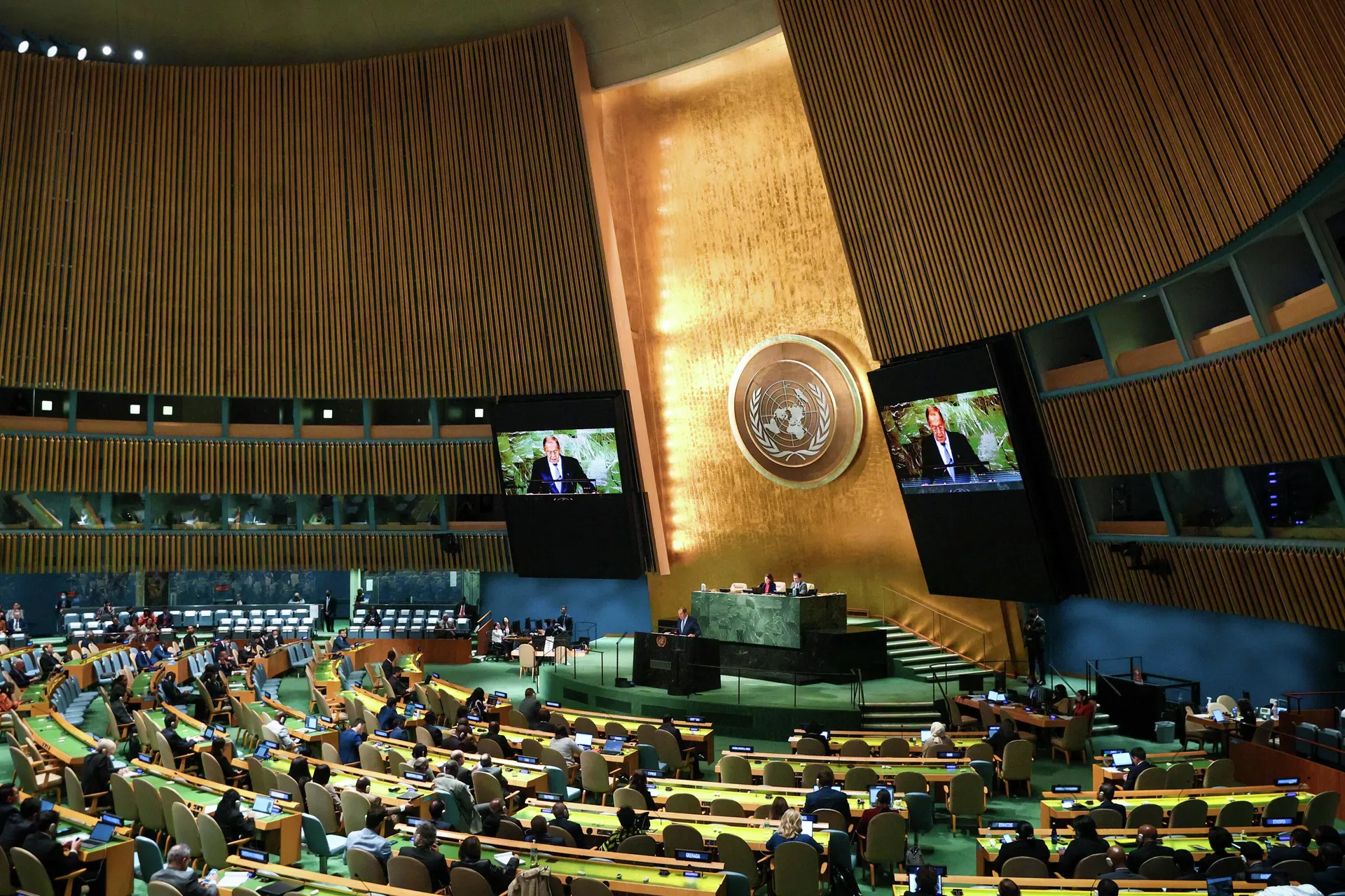 Выступление министра иностранных дел РФ Сергея Лаврова на 77-й сессии Генеральной Ассамблеи ООН - РИА Новости, 1920, 02.02.2024