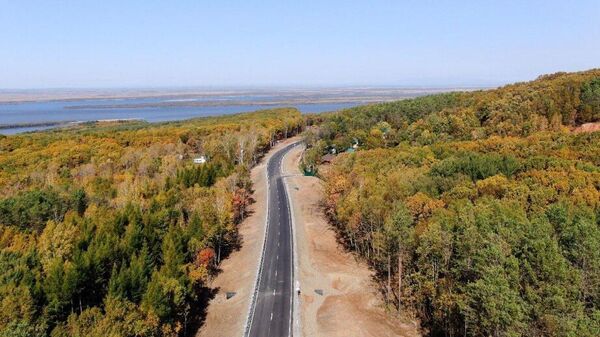 Реконструированная автомобильная дорога в окрестностях села Воронежское-1 в Хабаровском крае