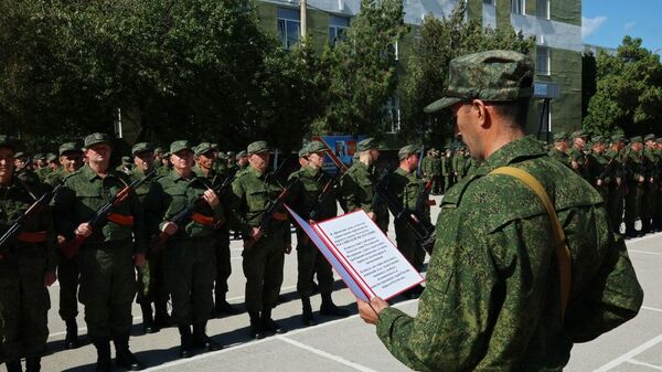 Резервисты из Крыма и Севастополя принимают воинскую присягу 