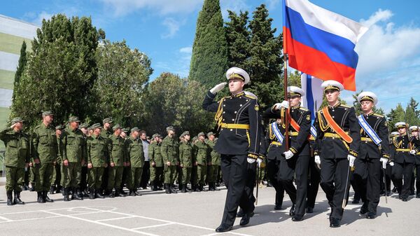 Церемония принятия присяги мобилизованными жителями города Севастополя и Республики Крым