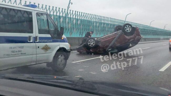 Последствия ДТП на Северо-восточной хорде в Москве