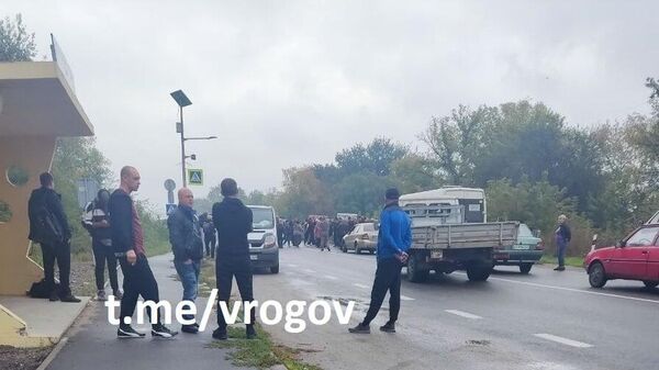 Перекрытие Ореховской трассы в Запорожской области