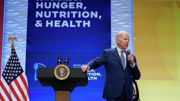 Президент США Джо Байден во время выступления на конференции по вопросам голода, питания и здоровья