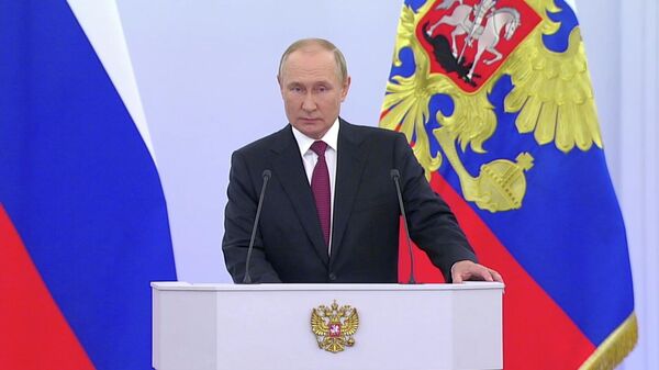 LIVE: Церемония подписания договоров о вступлении в состав РФ новых территорий