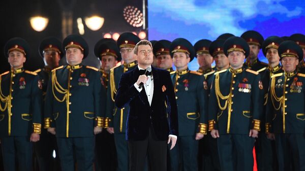Певец Николай Басков выступает на митинге-концерте в поддержку присоединения к России ЛНР, ДНР, Херсонской и Запорожской областей