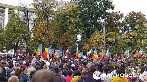 Акция протеста сторонников и представителей партии Шор в Кишиневе. Кадр видео
