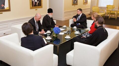 Встреча премьер-министра Эстонии Юрия Ратаса с митрополитом Таллинским Евгением