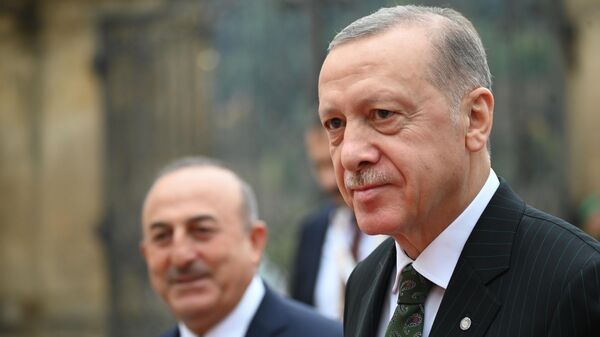 Президенты Турции и Азербайджана Реджеп Тайип Эрдоган и Ильхам Алиев
