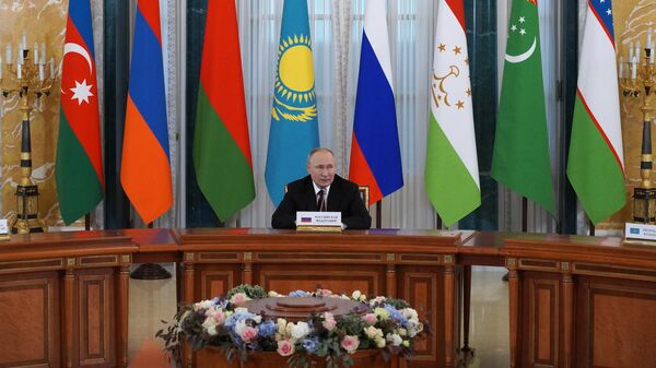 Президент России Владимир Путин во время неформальной встречи руководителей стран — участниц СНГ