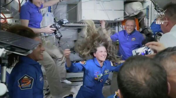 Россиянка Анна Кикина на борту МКС