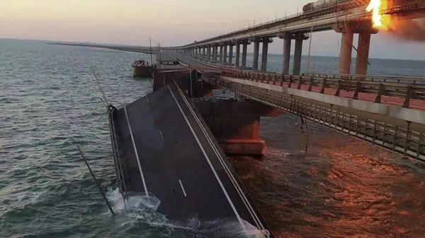 Пожар на Крымском мосту