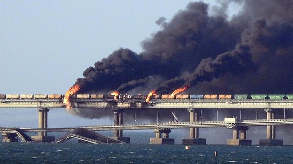 Fire on the Crimean bridge