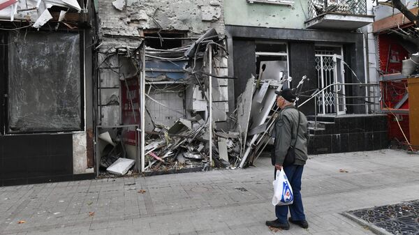 Последствия обстрела центра Донецка. 9 октября 2022