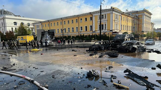 Ситуация на месте взрывов в Киеве, Украина