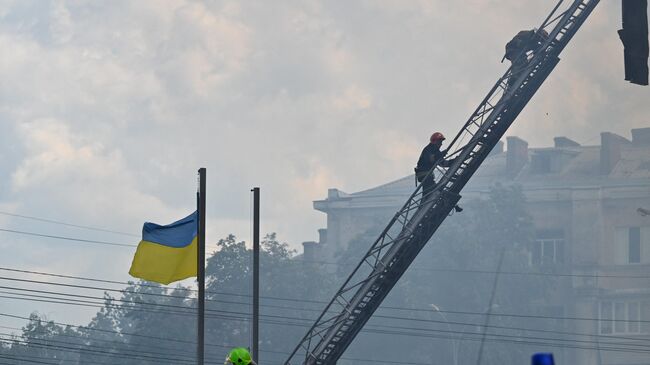 Пожарный в городе Винница, Украина