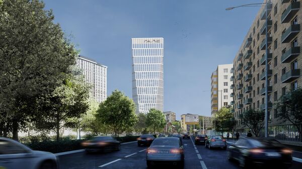 Проект 150-метровой офисной башни, которую Галс-девелопмент планирует построить на Ленинградском проспекте в Москве