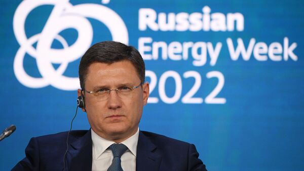 Заместитель председателя правительства РФ Александр Новак на Международном форуме Российская энергетическая неделя