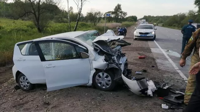 ДТП с участием Subaru Impreza и Toyota Vitz в Хабаровском крае. 20 июня 2021