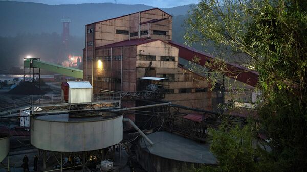 Вид на угольную шахту в Турции после взрыва