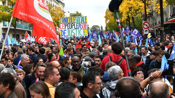 Протестная акция в центре Парижа