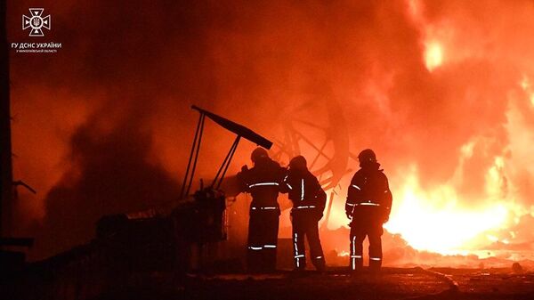 Тушение пожара на Украине. Архивное фото
