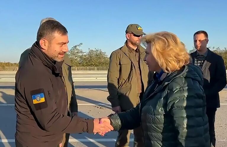 Уполномоченный по правам человека в РФ Татьяна Москалькова во время обмена пленными