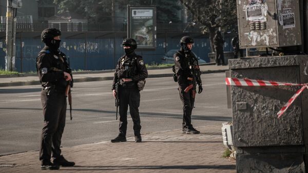 Украинские полицейские на улице в Киеве